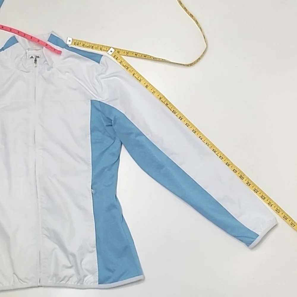 Adidas Climaproof Golf Jacket Full Zipper Windbreaker Water Resistant Crewneck